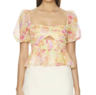 Astr Arlet Top In Yellow Multi Floral