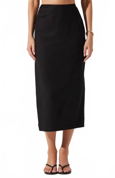 ASTR ASHA MIDI SKIRT IN BLACK