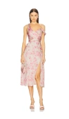 Astr The Label Floral Asymmetric Dress In Pink Watercolor Floral