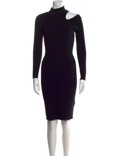 Pre-owned Astr Asymmetrical Knee-length Dress In Black