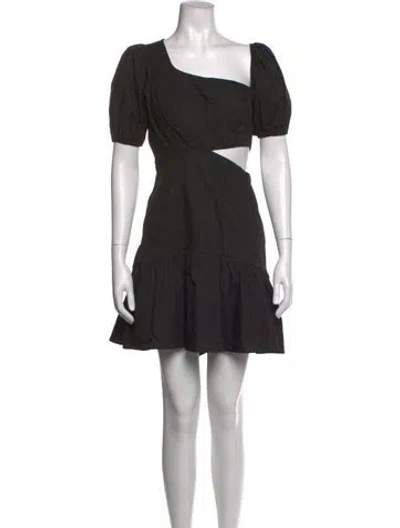 Pre-owned Astr Asymmetrical Mini Dress In Black