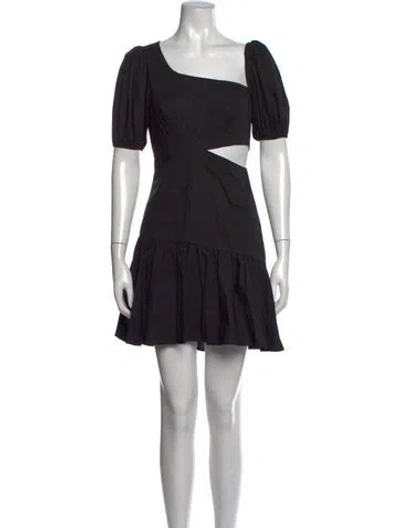 Pre-owned Astr Asymmetrical Mini Dress In Black