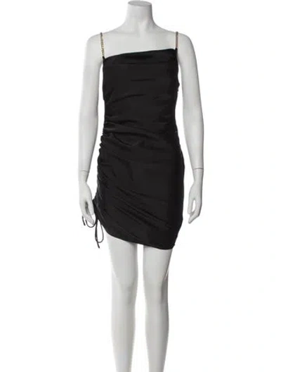 Pre-owned Astr Asymmetrical Mini Dress In Black