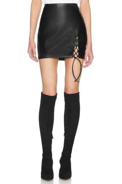 Astr Atwell Faux Leather Skirt In Black