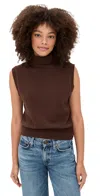 Astr The Label Avah Turtleneck Wool Blend Sweater Vest In Brown