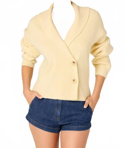 Astr Ayleen Cardigan Sweater Top In Butter Yellow In Neutral