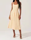 Astr Aylin Pleated Midi Sweater Dress In Yellow