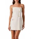 Astr Azria Button-front Wrap Dress In Oatmeal In White