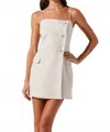 Astr Azria Button-front Wrap Dress In Oatmeal In White