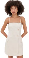 Astr Azria Button-front Wrap Dress In Oatmeal In White