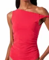 Astr Basile Twist Bodysuit In Berry Red In Red