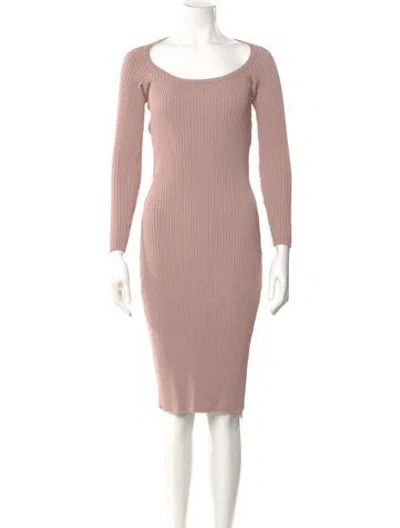 Pre-owned Astr Bateau Neckline Knee-length Dress In Pink