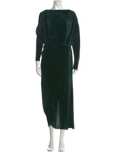 Pre-owned Astr Bateau Neckline Long Dress In Green