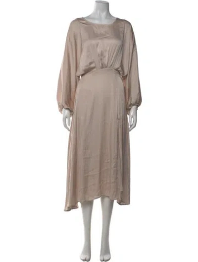 Pre-owned Astr Bateau Neckline Long Dress In Neutral
