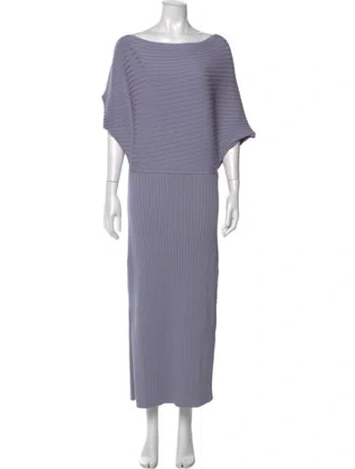 Pre-owned Astr Bateau Neckline Long Dress In Purple