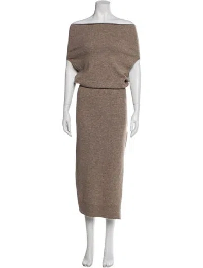 Pre-owned Astr Bateau Neckline Long Dress W/ Tags In Neutral