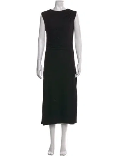 Pre-owned Astr Bateau Neckline Midi Length Dress W/ Tags In Black