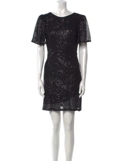 Pre-owned Astr Bateau Neckline Mini Dress In Black