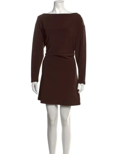 Pre-owned Astr Bateau Neckline Mini Dress In Brown