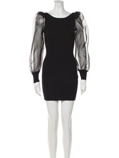 Pre-owned Astr Bateau Neckline Mini Dress In Gray