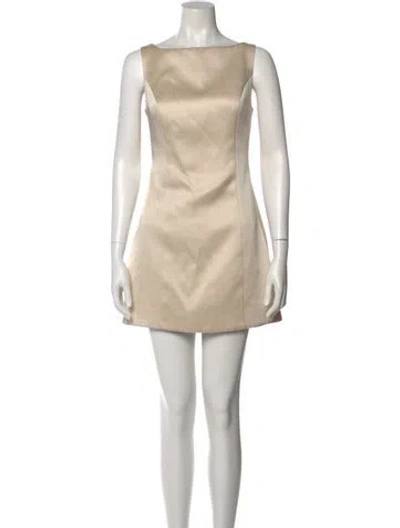 Pre-owned Astr Bateau Neckline Mini Dress In Neutral