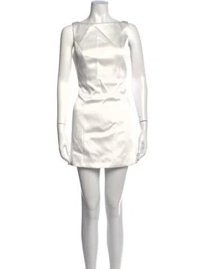 Pre-owned Astr Bateau Neckline Mini Dress In Neutrals