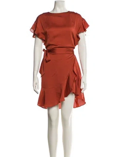 Pre-owned Astr Bateau Neckline Mini Dress In Orange