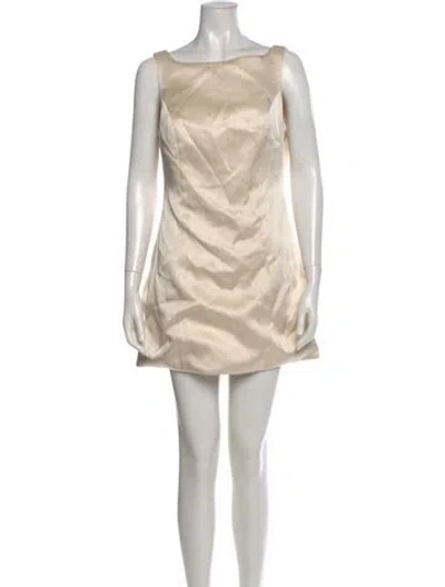 Pre-owned Astr Bateau Neckline Mini Dress In Yellow