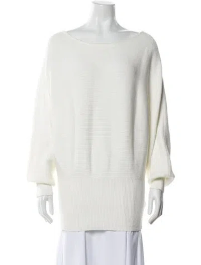 Pre-owned Astr Bateau Neckline Sweater In White