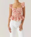 Astr The Label Baylin Floral Peplum Top In Multi