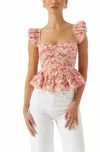 Astr The Label Baylin Floral Peplum Top In Pink