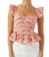 Astr The Label Baylin Floral Peplum Top In Pink