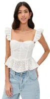 Astr The Label Baylin Linen-blend Top In White