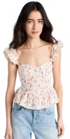 ASTR BAYLIN TOP WHITE RED FLORAL