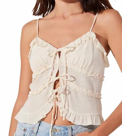 ASTR BEA TIE-FRONT TOP IN CREAM