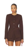 Astr Bellmere Tailored Jacket In Brown In Brown
