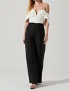Astr Betania Jumpsuit In Black/white In Multi