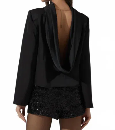 Astr Bethwyn Cowl Back Top In Black