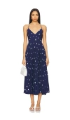 Astr Blythe Polka Dot Dress In Navy Polka Dot In 海军波点