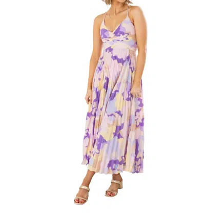 Astr Blythe Midi Dress In Purple Multi
