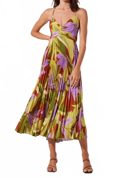 ASTR BLYTHE MIDI DRESS IN RUST FLORAL
