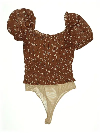 Pre-owned Astr Bodysuit In Brown