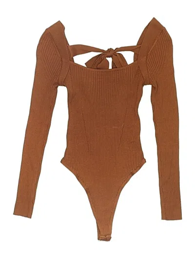Pre-owned Astr Bodysuit In Brown