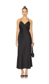 Astr Rhinestone Slip Maxi Dress In Black In Black