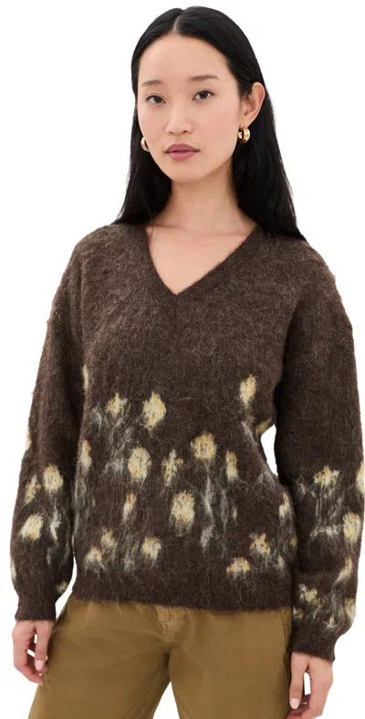 Astr Bowie Sweater Brown Floral
