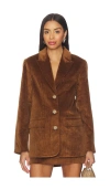 Astr Boyfriend Blazer In Brown