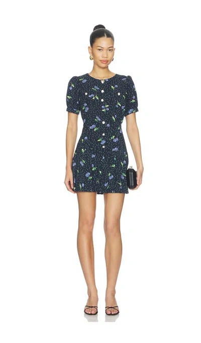 Astr Brenlee Dress In Navy Dot