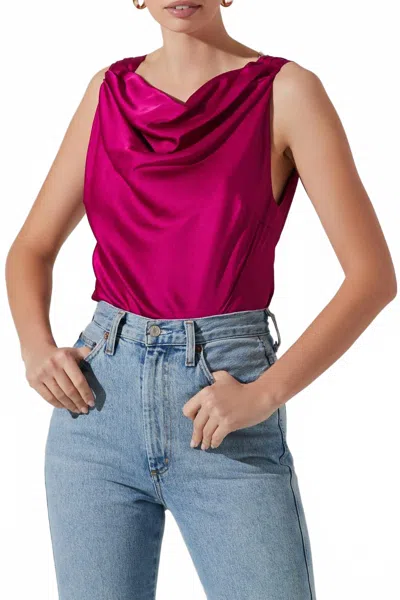 Astr Brisia Embellished Top In Fuschia In Multi