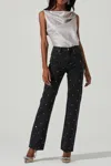 Astr Brisia Embellished Top In Silver In Metallic