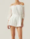 Astr Brissa Eyelet Off Shoulder Top In White In White